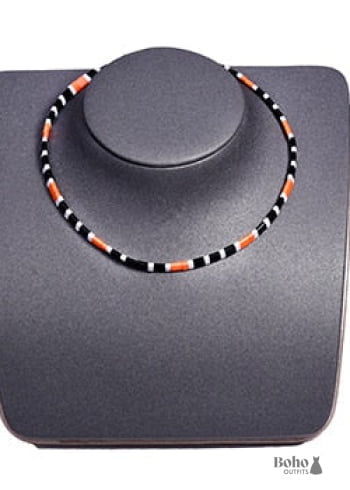 Boho Necklace, Tila Bead Choker, Color of Life